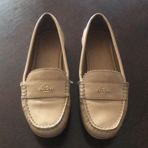COACH  LEATHER SLIP ON LOAFERS